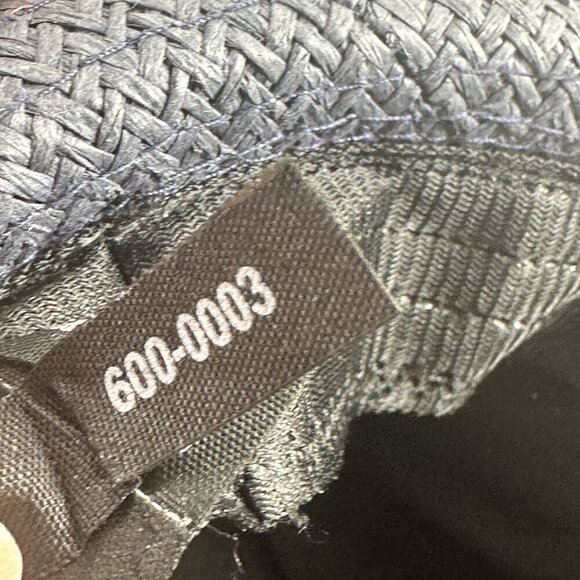 Goorin Bros. Mens Navy Gray Woven Straw Fedora Hat With White Ribbon Band 100% - Picture 12 of 14